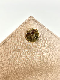 Envelope Medium Flap Bag in Quilted Grain de Poudre Embossed Leather