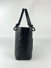 Black Quilted Cambon Ligne Tote Bag