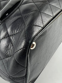 Black Quilted Cambon Ligne Tote Bag