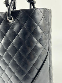 Black Quilted Cambon Ligne Tote Bag