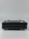 Roman Stud Leather Clutch Bag in Black