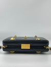 Roman Stud Leather Clutch Bag in Black