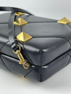 Roman Stud Leather Clutch Bag in Black