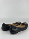 Logo Leather Ballerinas in Black Size 6M