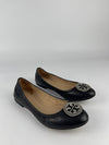 Logo Leather Ballerinas in Black Size 6M