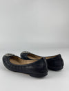 Logo Leather Ballerinas in Black Size 6M