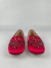 Delphine Logo Embellished Loafers in Red Satin / Leather Size 6M