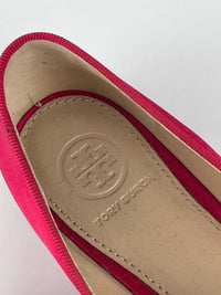 Delphine Logo Embellished Loafers in Red Satin / Leather Size 6M