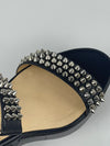 Black Leather Cordorella Spiked Wedges Leather Sandals Size 36