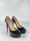 Black Patent Peep Toe Prive Pumps Size 36