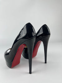 Black Patent Peep Toe Prive Pumps Size 36