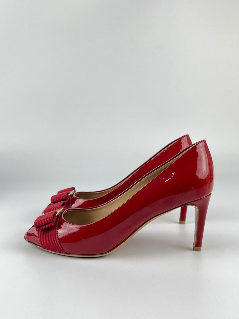 Pola Rosso Patent Calfskin Heels Size 5.5D