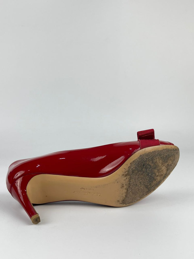 Pola Rosso Patent Calfskin Heels Size 5.5D