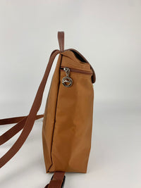 Le Pliage M Backpack in Cognac Recycled Canvas