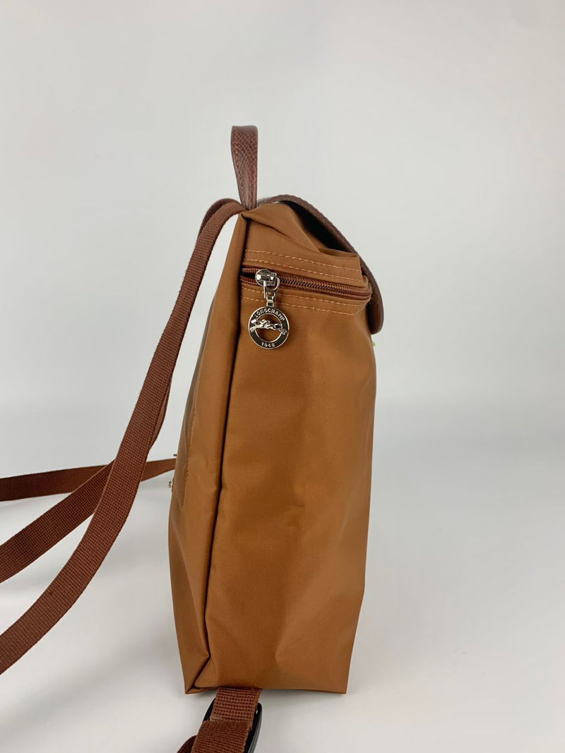 Le Pliage M Backpack in Cognac Recycled Canvas