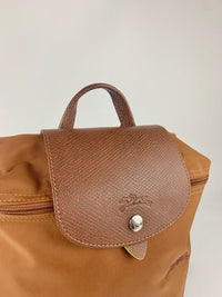 Le Pliage M Backpack in Cognac Recycled Canvas