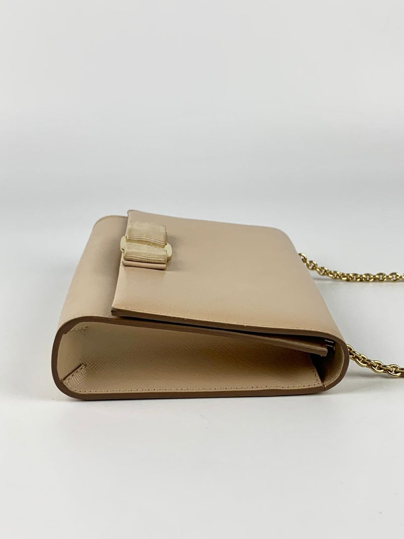 Ginny Shoulder Bag in New Bisque Printed Calfskin