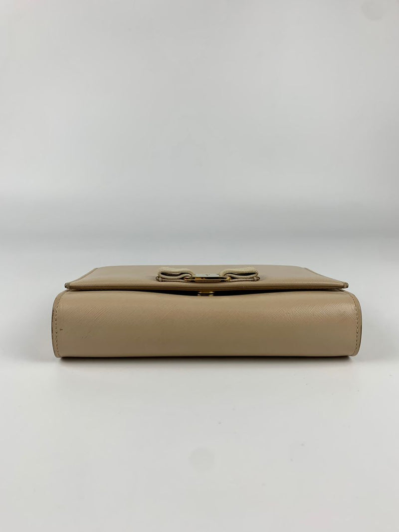 Ginny Shoulder Bag in New Bisque Printed Calfskin