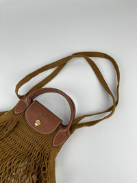 Le Pliage Filet L Mesh in Tobacco Bag