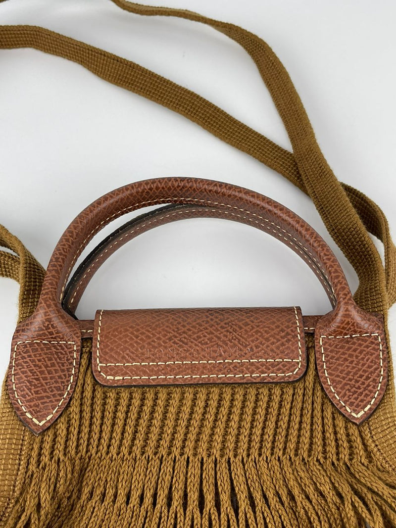 Le Pliage Filet L Mesh in Tobacco Bag