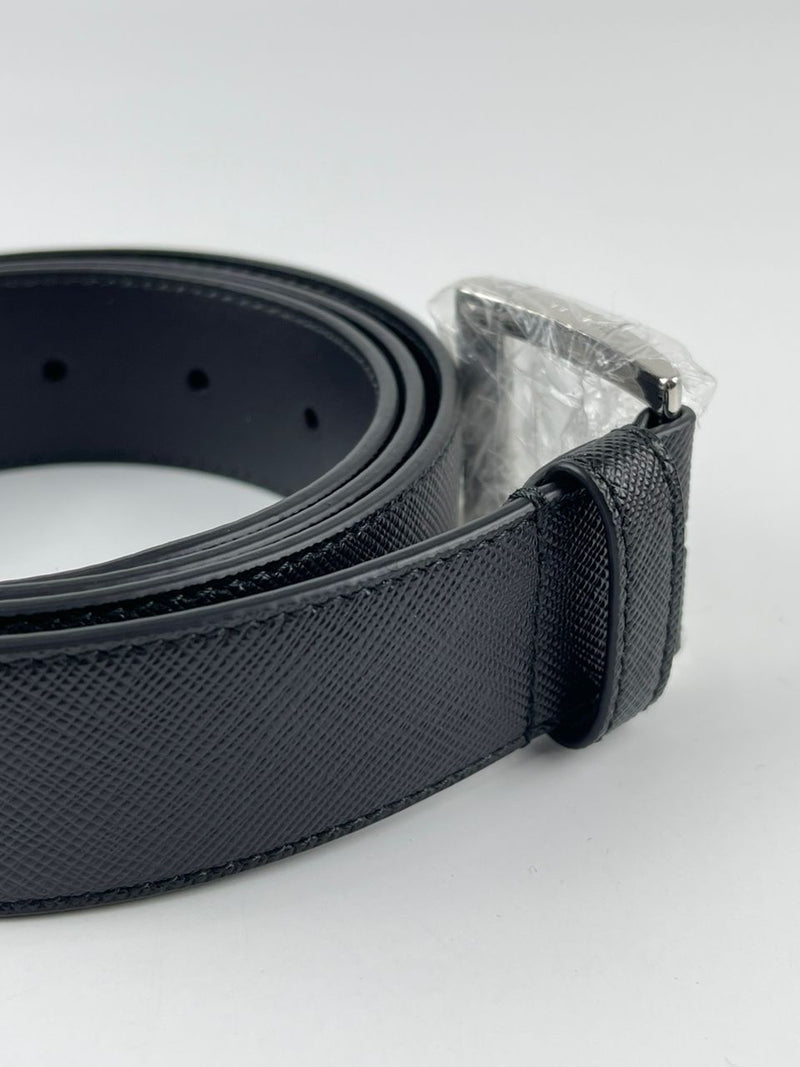 DNP098 Black Saffiano Leather Men's Belt Size 85/34