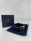 DNP098 Black Grained Leather Belt Size 85/34