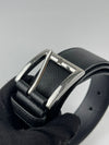 DNP098 Black Grained Leather Belt Size 85/34