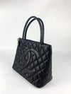 Medallion Tote in Black Caviar SHW