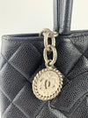 Medallion Tote in Black Caviar SHW