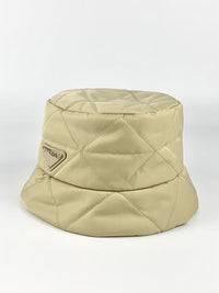 Quilted Re-Nylon Bucket Hat in Desert Beige