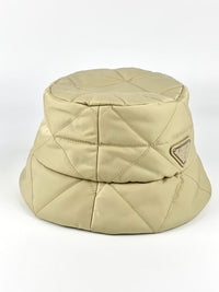 Quilted Re-Nylon Bucket Hat in Desert Beige