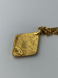 1980s Vintage Gold Chain & CC Lozenge Pendant