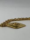 1980s Vintage Gold Chain & CC Lozenge Pendant