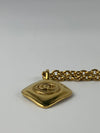 1980s Vintage Gold Chain & CC Lozenge Pendant