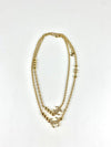 B23P ABA507 Gold Plated Long Chain CC Logo Diamante with Gold Hearts Necklace&nbsp;