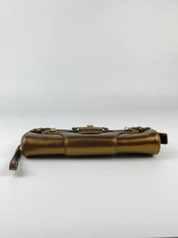 Metallic Bronze Leather Tulita Wristlet Clutch