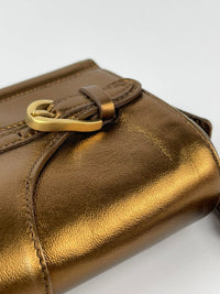 Metallic Bronze Leather Tulita Wristlet Clutch