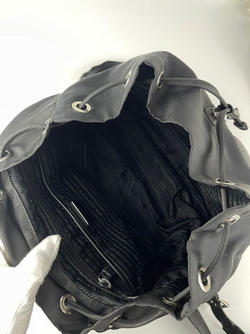 Black Nylon Medium Backpack