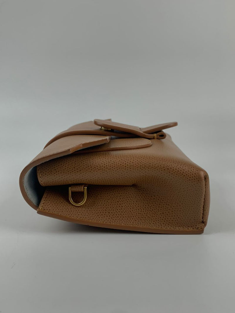 Aria Belt Bag in Pebbled Leather Chestnut