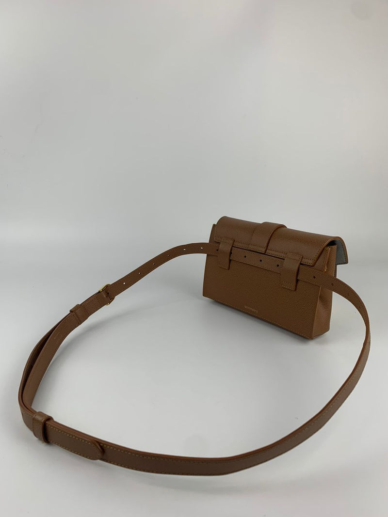 Aria Belt Bag in Pebbled Leather Chestnut