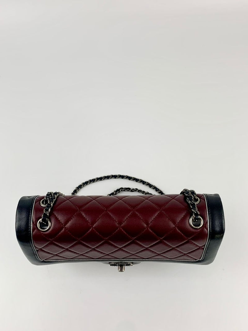 2015 Pre-Fall Tyrolean Paris-Salzburg Lambskin Single Flap in Burgundy / Black RHW