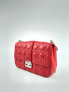 Red/Fuschia Cannage Quilted Lambskin Leather Miss Dior Medium Flap Bag