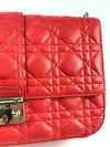 Red/Fuschia Cannage Quilted Lambskin Leather Miss Dior Medium Flap Bag