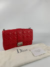 Red/Fuschia Cannage Quilted Lambskin Leather Miss Dior Medium Flap Bag