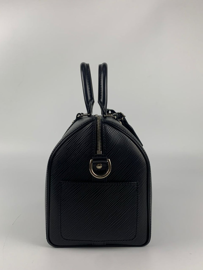 Black Epi Leather Speedy Bandoulière 25