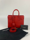 Red Calfskin Leather Nano Sac de Jour Bag