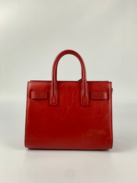 Red Calfskin Leather Nano Sac de Jour Bag