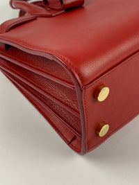 Red Calfskin Leather Nano Sac de Jour Bag