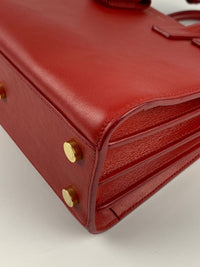 Red Calfskin Leather Nano Sac de Jour Bag