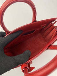 Red Calfskin Leather Nano Sac de Jour Bag